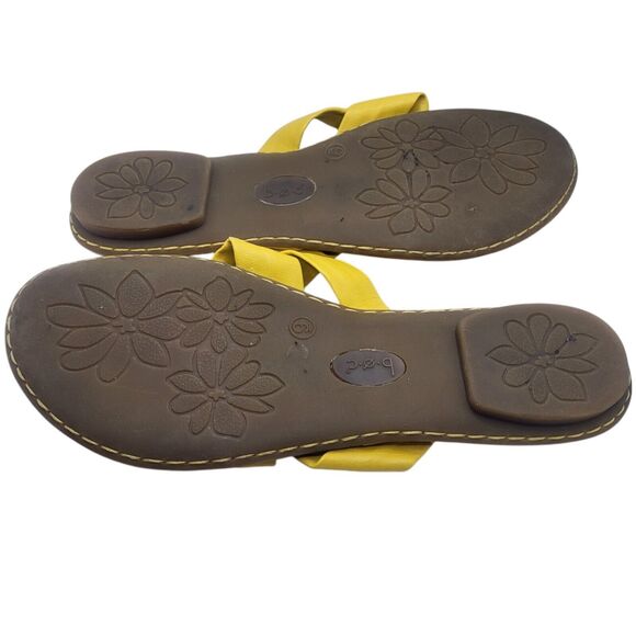 BOC Born Concept Vegan Leather Yellow Bows Flip Flops Size 9M Sandals Thongs - Picture 9 of 9